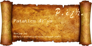 Patatics Éva névjegykártya